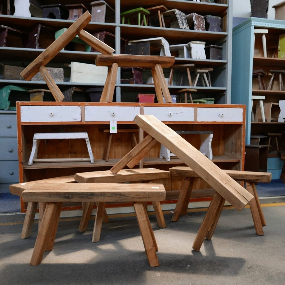 houten kruk bankje