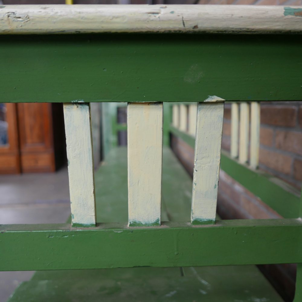 Groene houten klepbank - Afbeelding 4