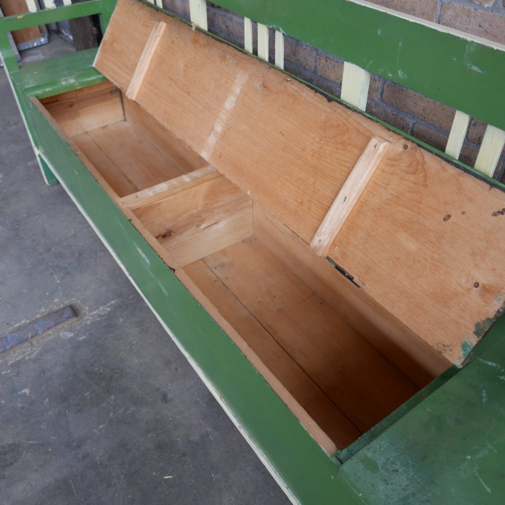 Groene houten klepbank - Afbeelding 10