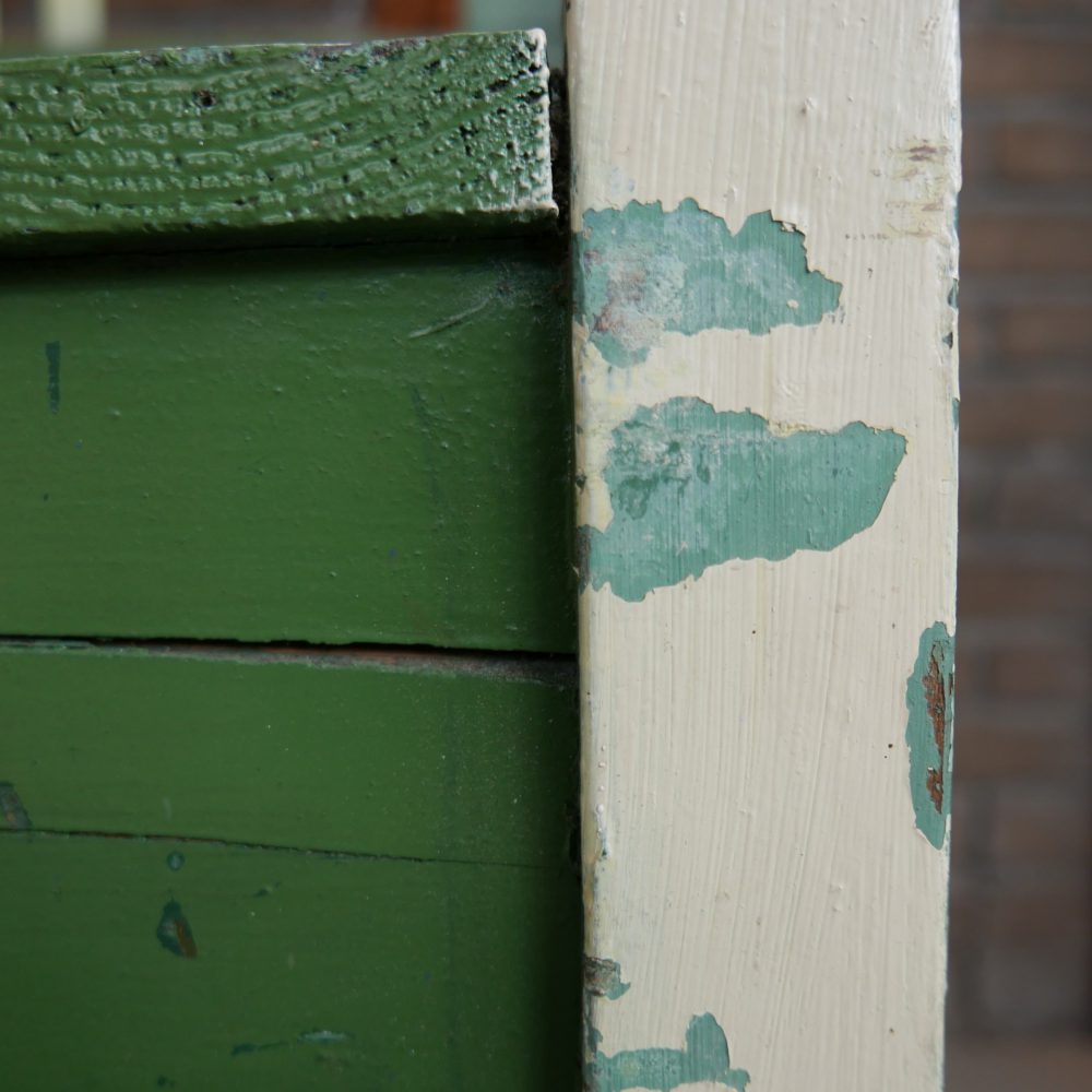 Groene houten klepbank - Afbeelding 6