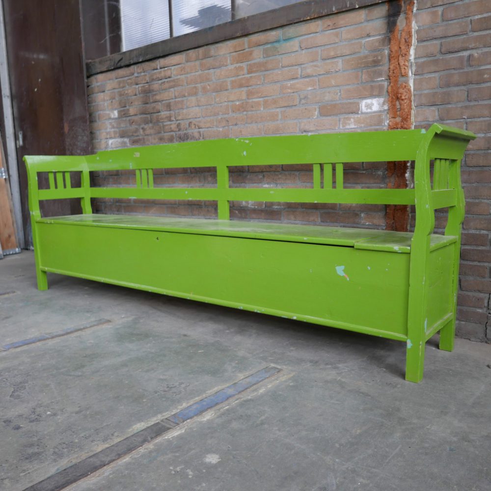 Groene houten klepbank - Afbeelding 5