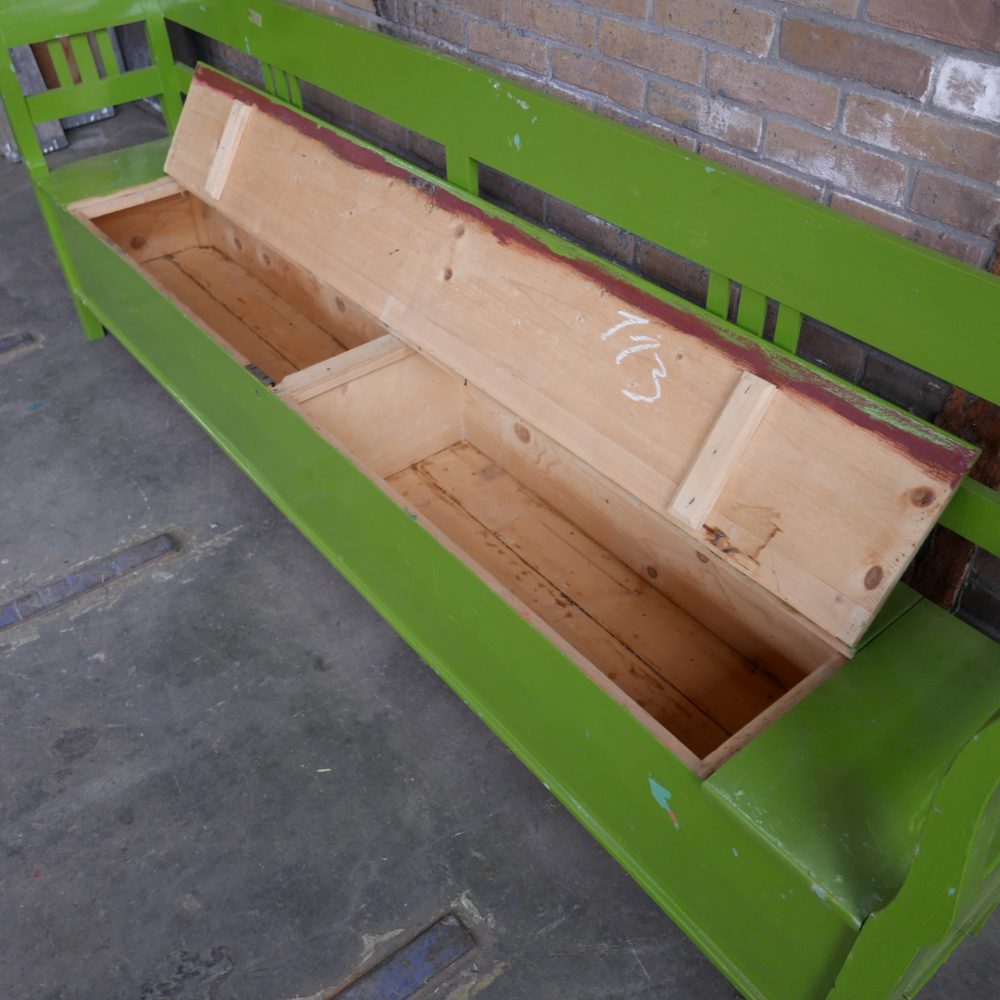Groene houten klepbank - Afbeelding 8