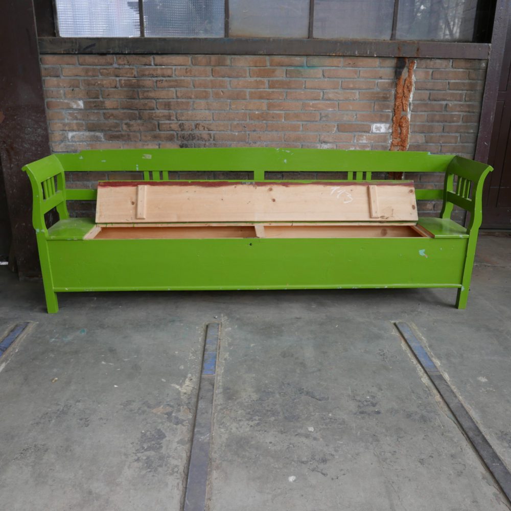 Groene houten klepbank - Afbeelding 9