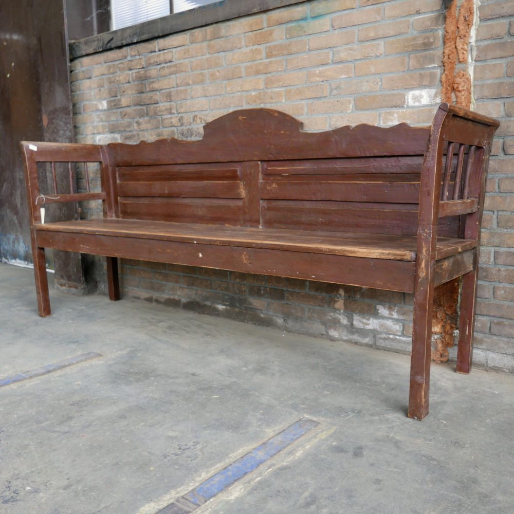 Bruine houten bank - Afbeelding 6