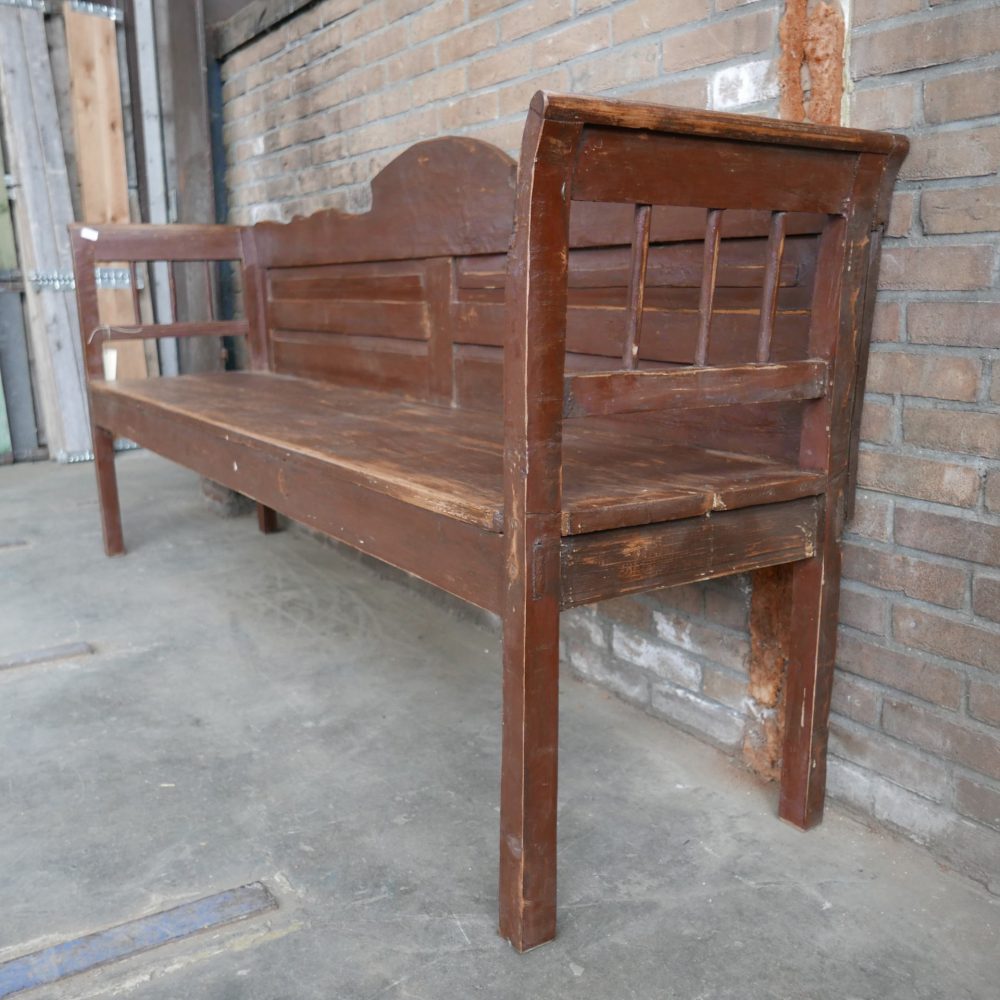 Bruine houten bank - Afbeelding 5