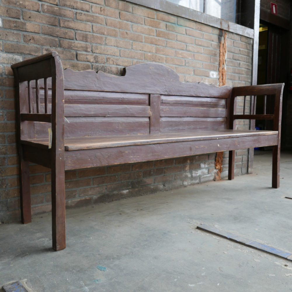 Bruine houten bank - Afbeelding 2