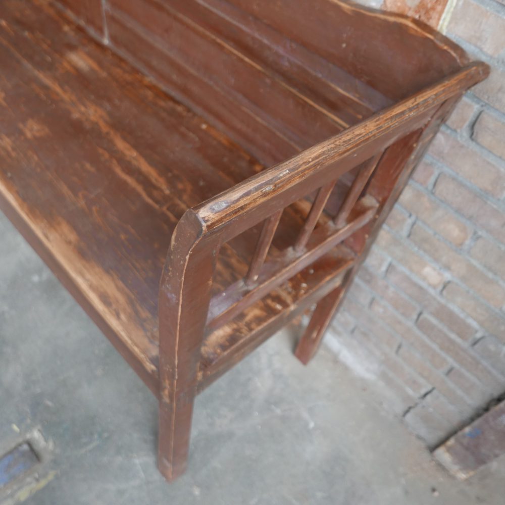 Bruine houten bank - Afbeelding 7