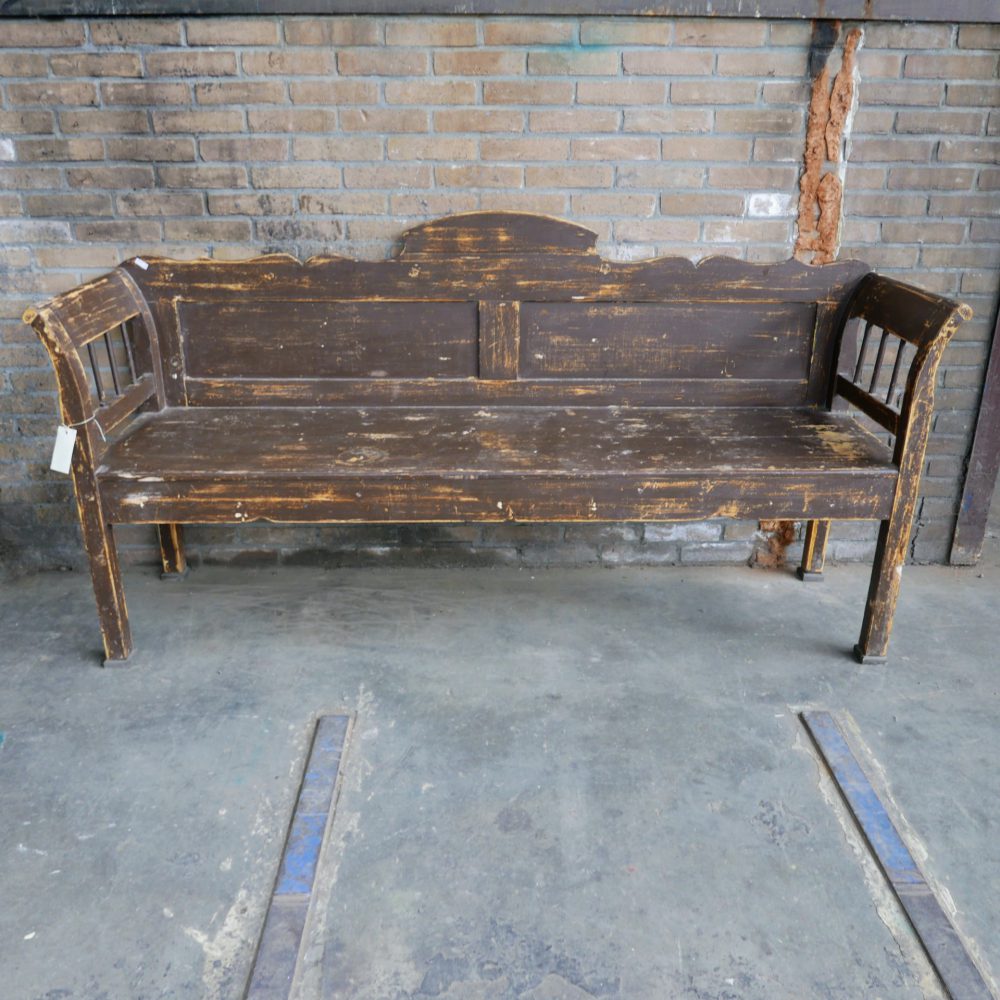 Bruine houten bank - Afbeelding 9