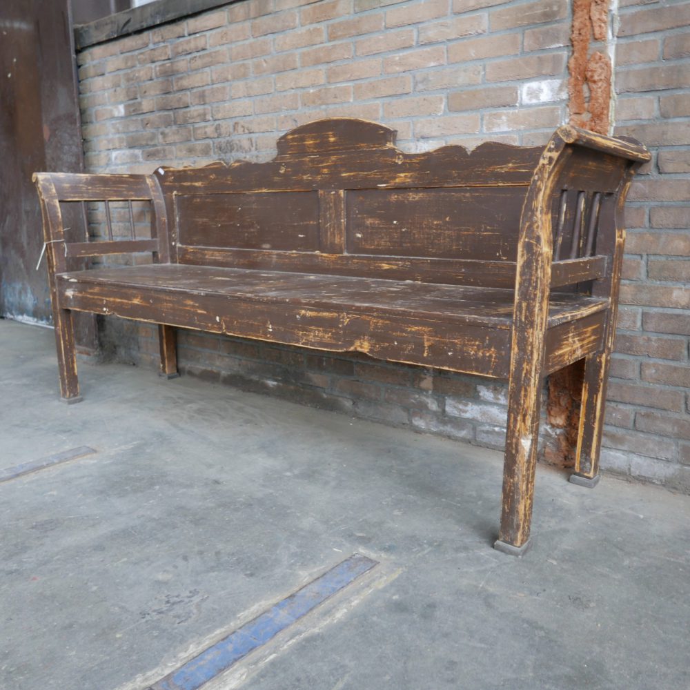 Bruine houten bank - Afbeelding 2