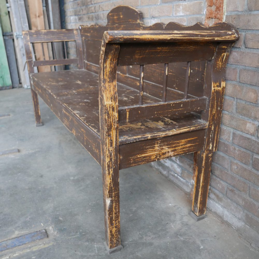 Bruine houten bank - Afbeelding 3