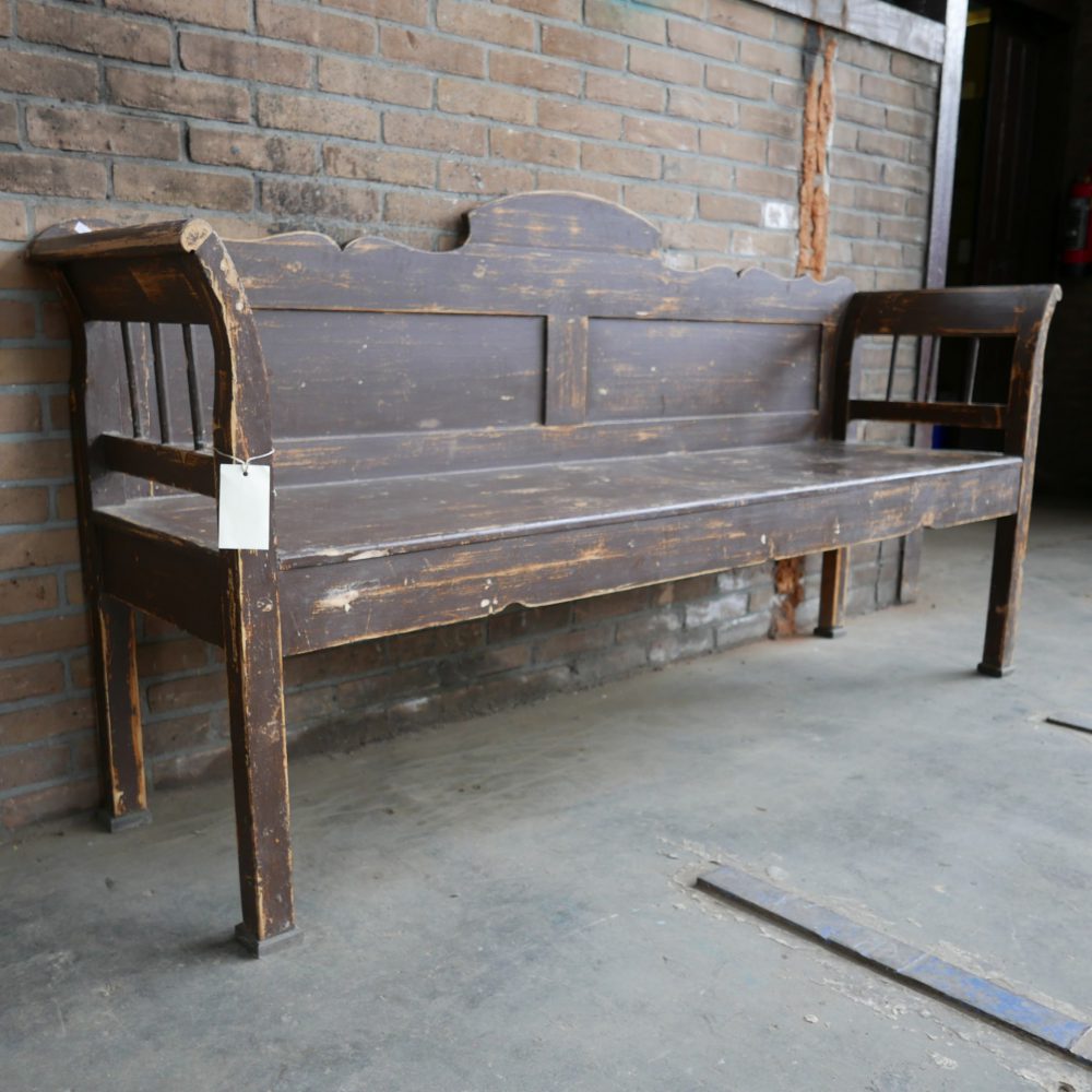 Bruine houten bank - Afbeelding 6