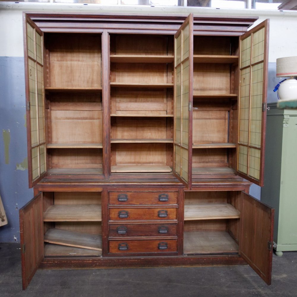 Vintage houten schoolkast - Afbeelding 8