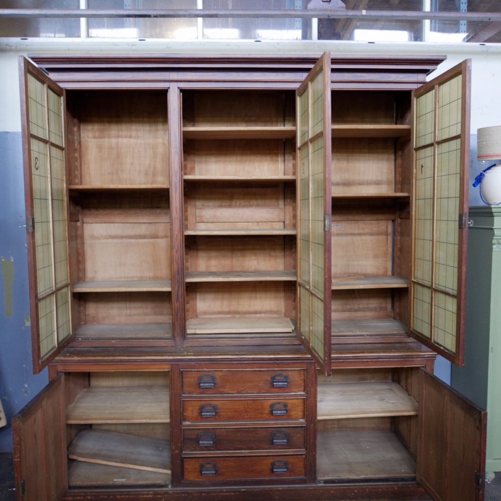 Vintage houten schoolkast - Afbeelding 9