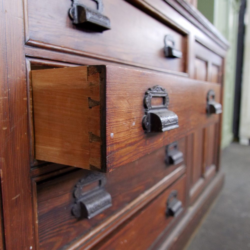 Vintage houten schoolkast - Afbeelding 10