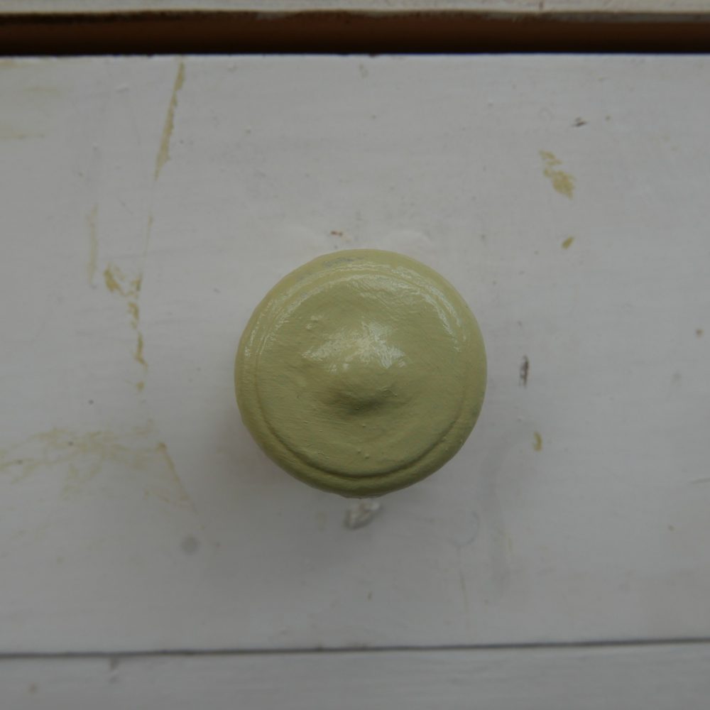Brocante wit groene commode - Afbeelding 9