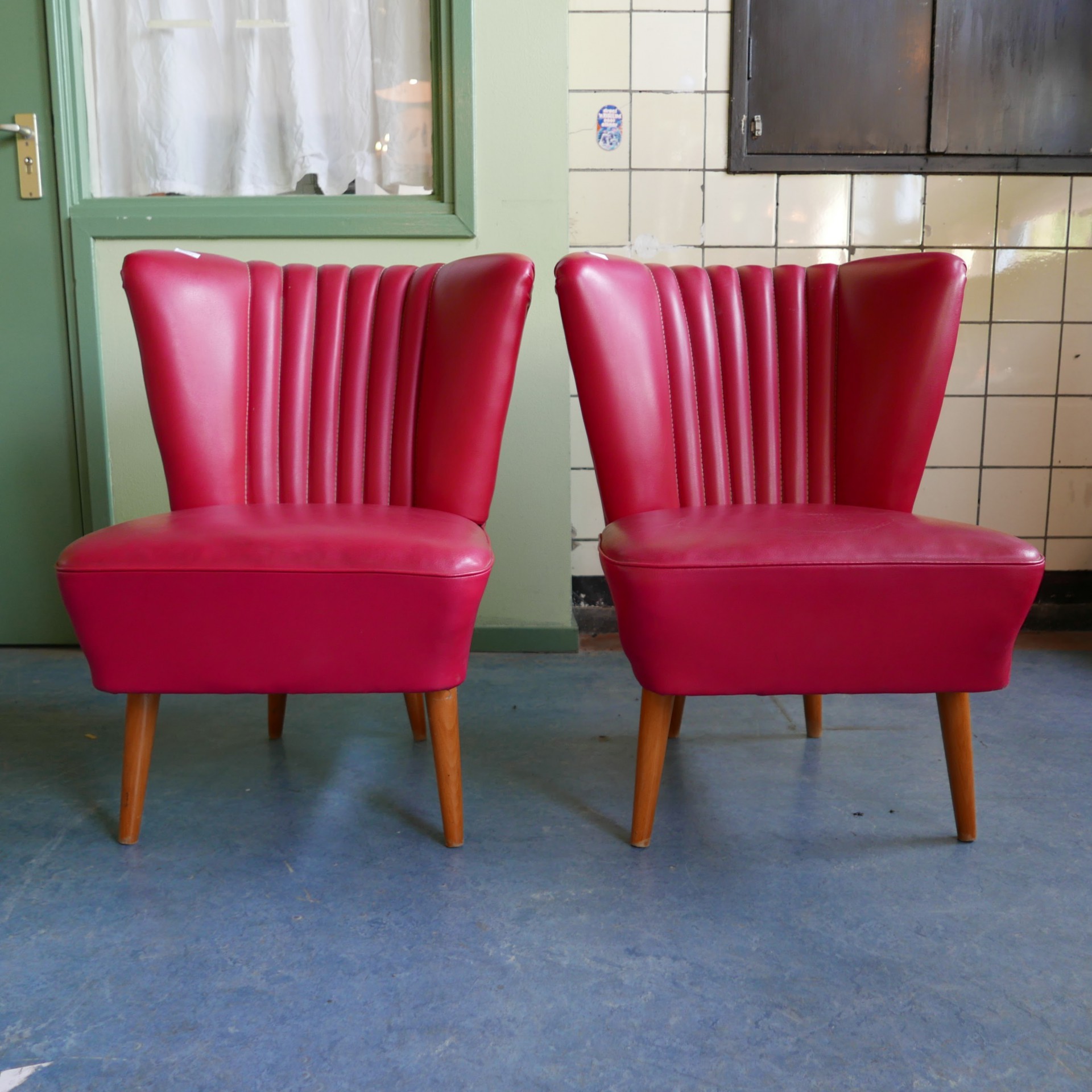 Verbazingwekkend Vintage leren cocktail stoel (2x) » Van Dijk & Ko ZG-35