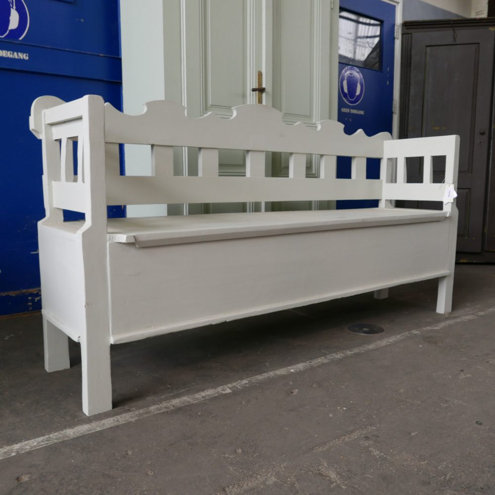 Witte houten klepbank - Afbeelding 11