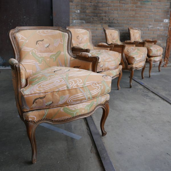 Barok fauteuil met vogelprint