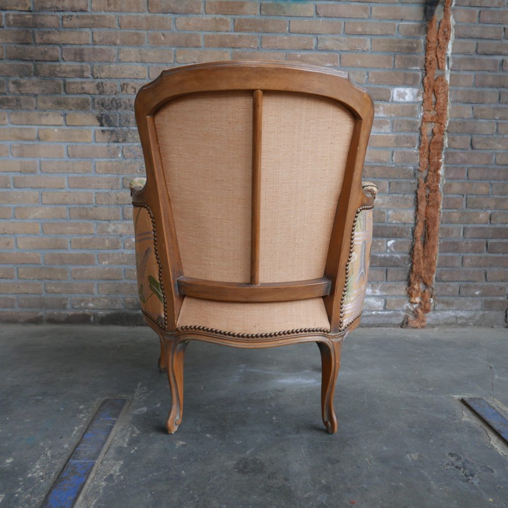 Barok fauteuil met vogelprint