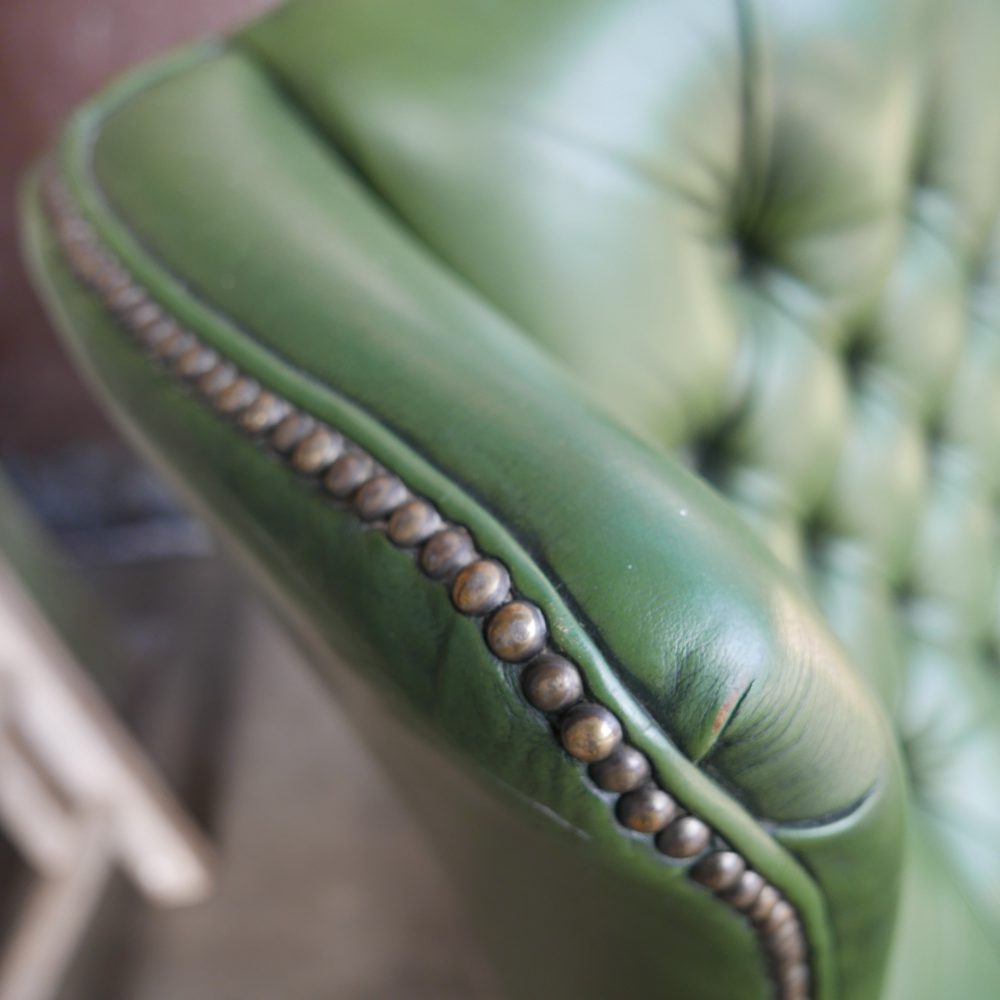 Groen leren fauteuil