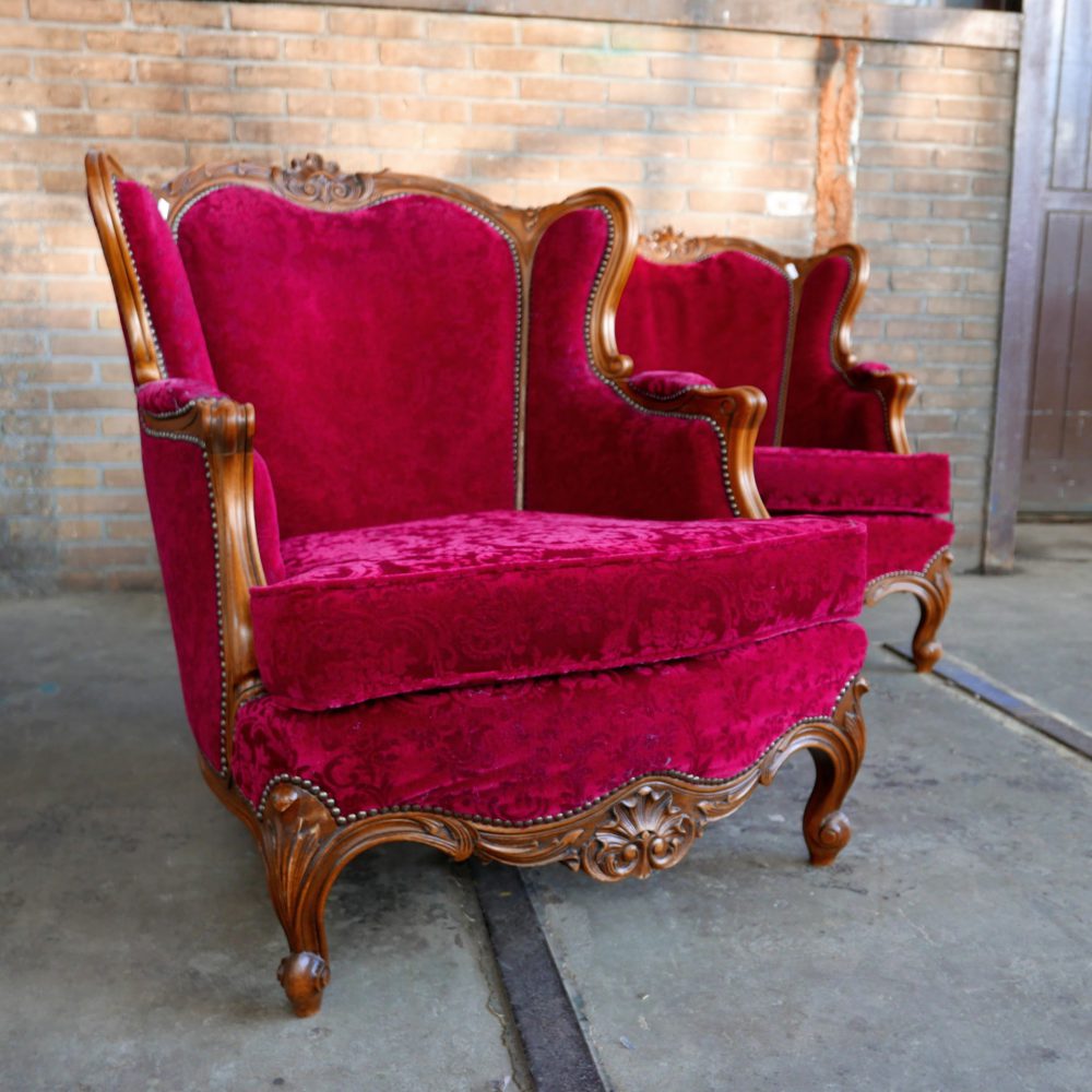 Rode barok fauteuil