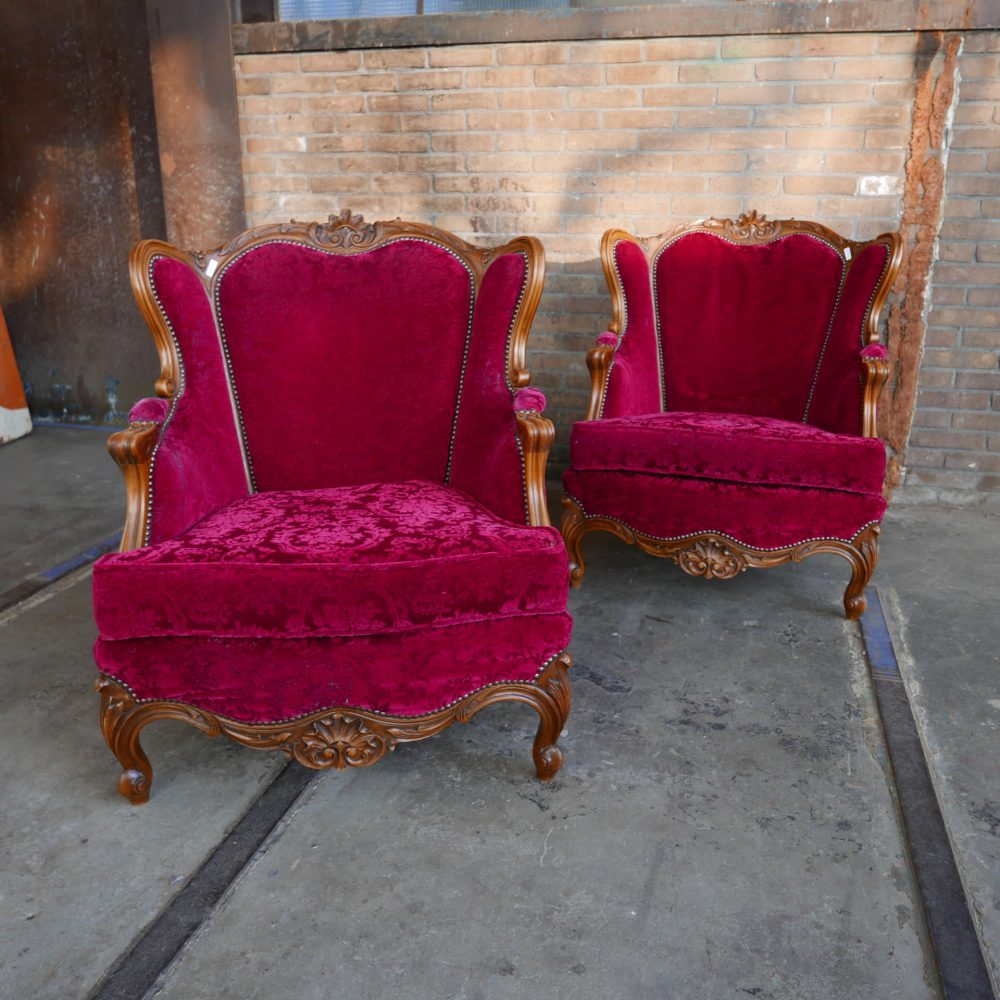 Rode barok fauteuil