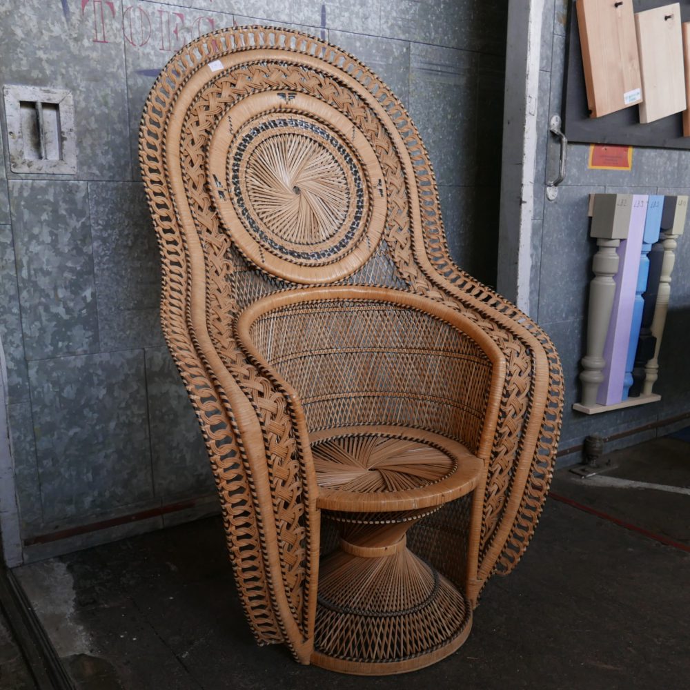 Exotische rotan fauteuil pauwenstoel