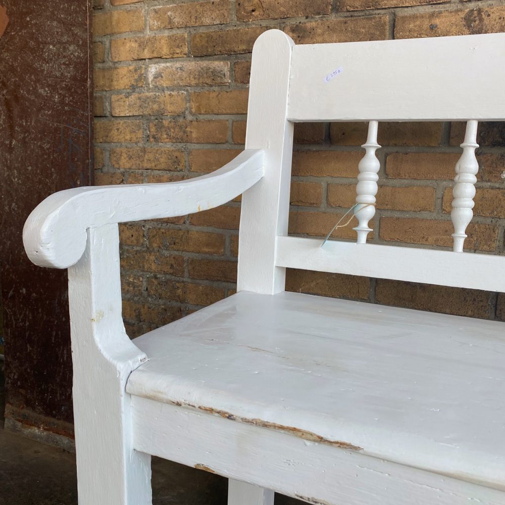 Witte houten bank - Afbeelding 6