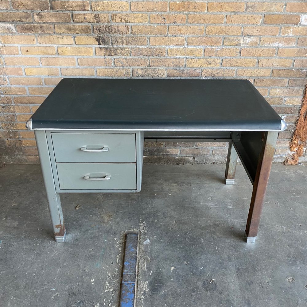 Vintage metalen bureau kinderbureau