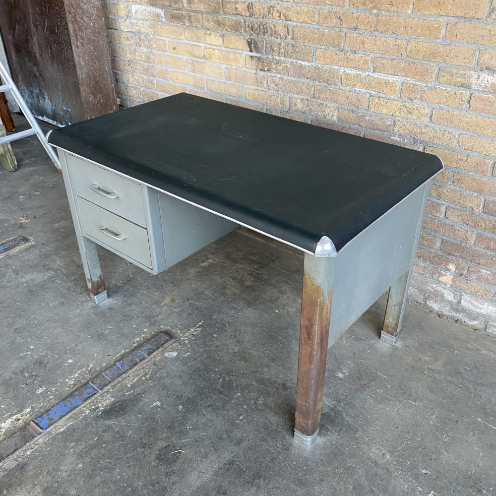 Vintage metalen bureau kinderbureau