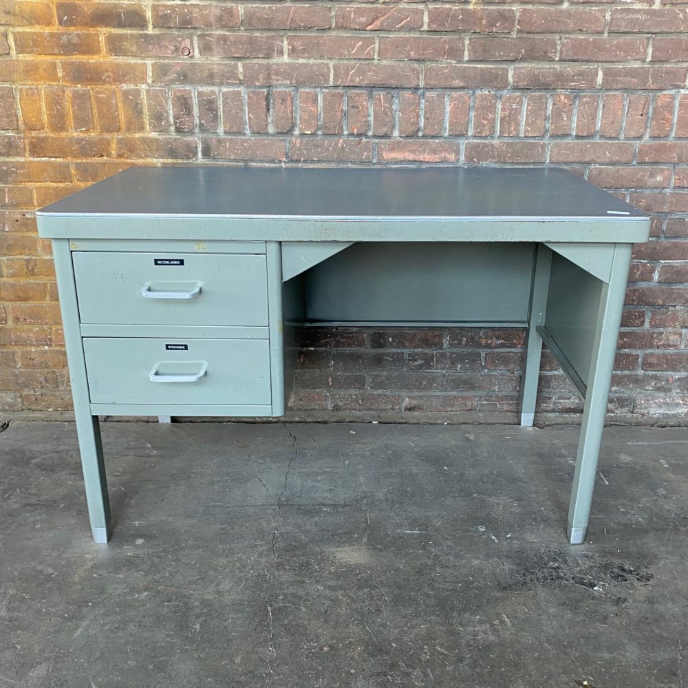 Vintage metalen bureau kinderbureau