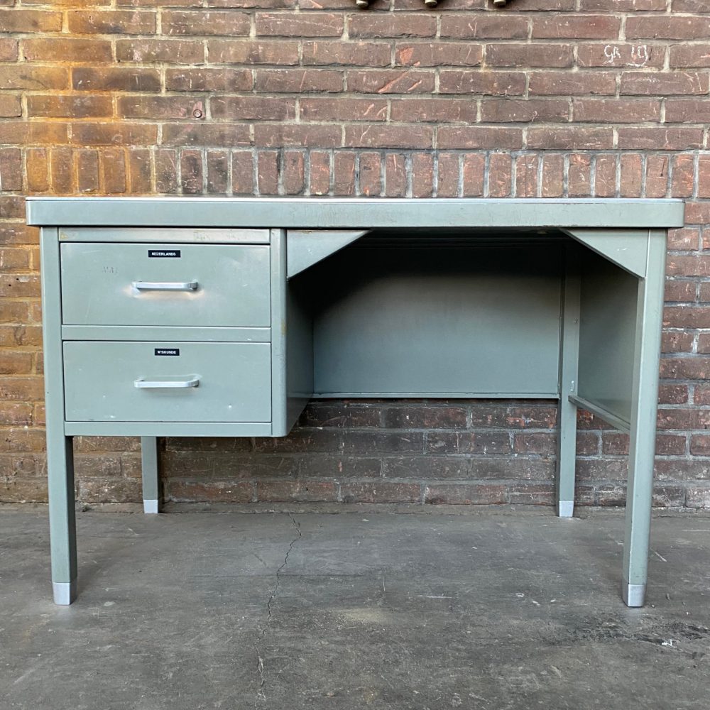 Vintage metalen bureau kinderbureau