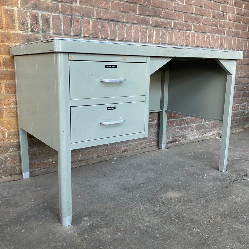 Vintage metalen bureau kinderbureau