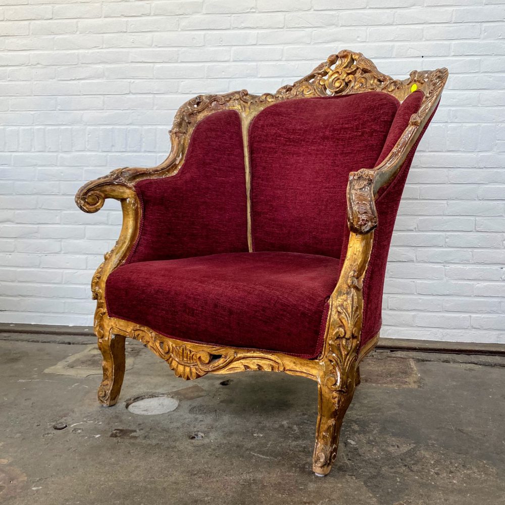 Barok gouden fauteuil