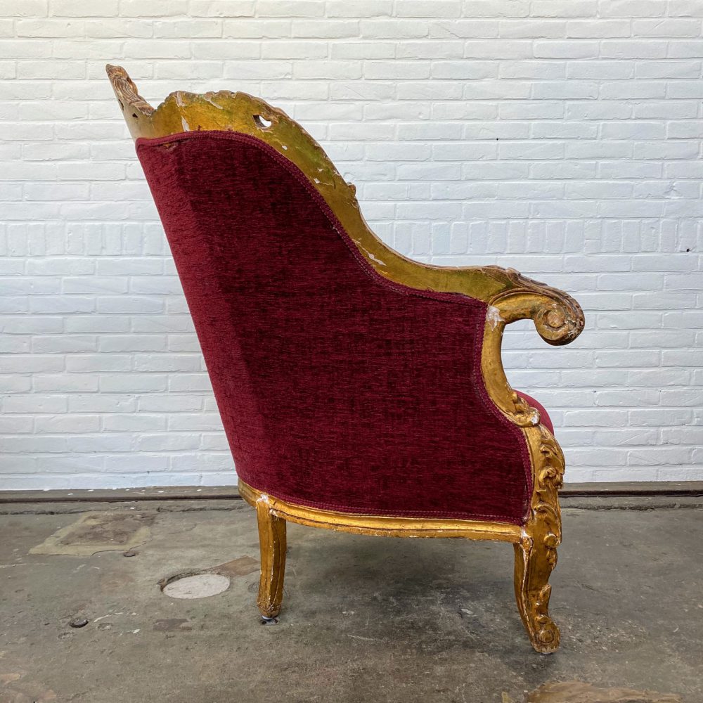 Barok gouden fauteuil