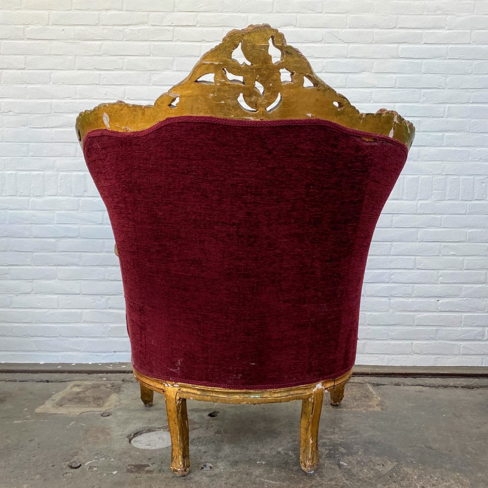 Barok gouden fauteuil