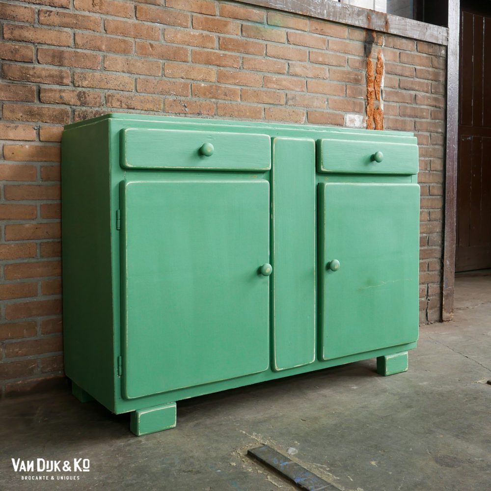 vintage groene ladekast