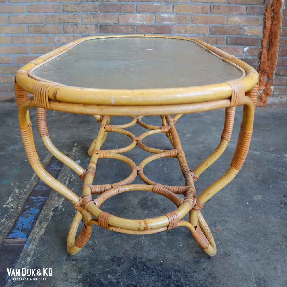 Vintage rotan salontafel - Afbeelding 4
