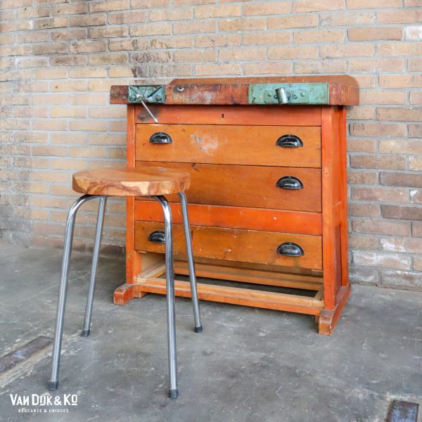 vintage houten werkbank