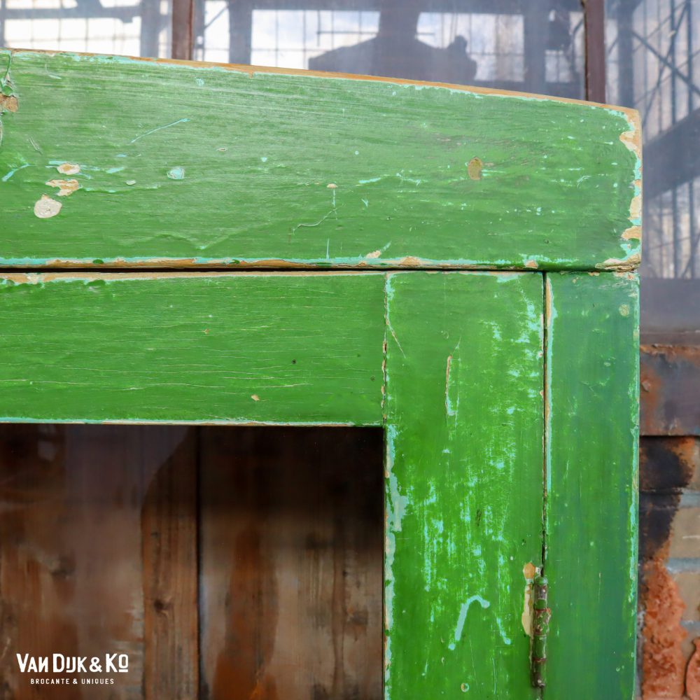 Brocante groene vitrinekast - Afbeelding 5