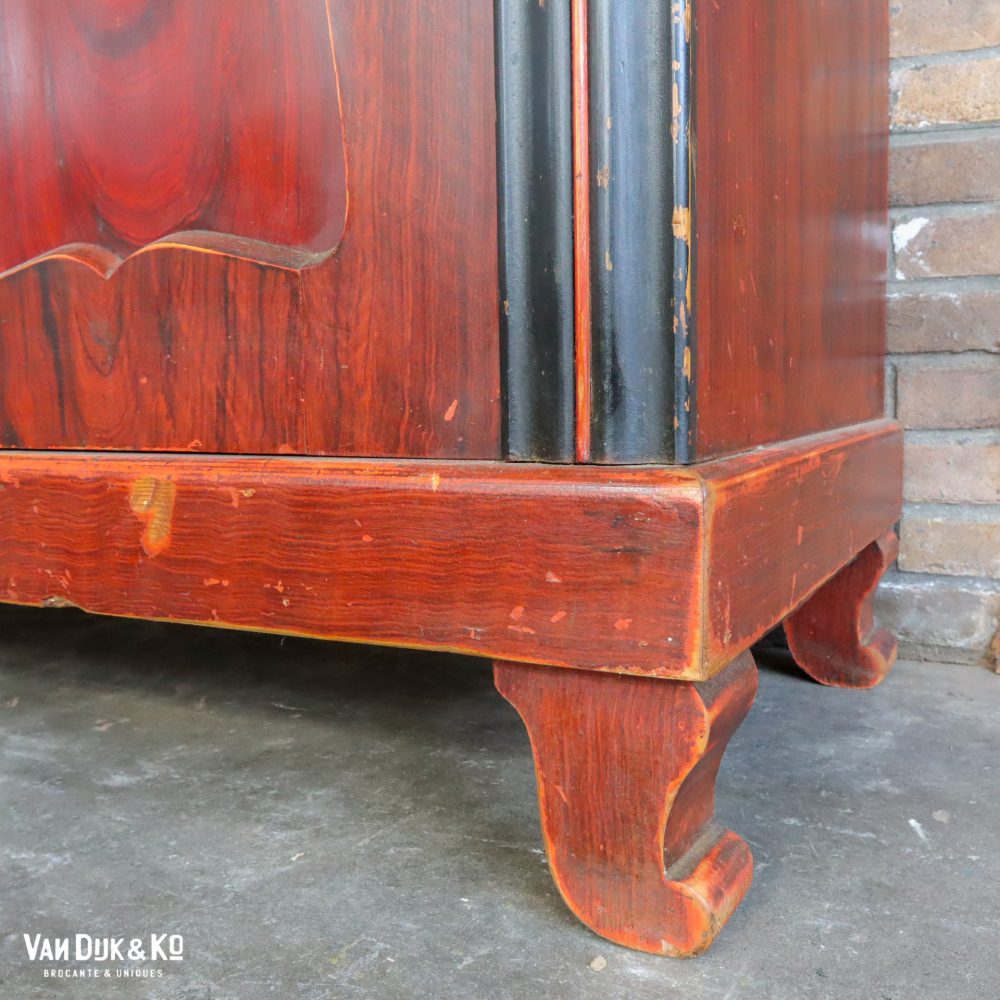 Vintage houten kledingkast - Afbeelding 8