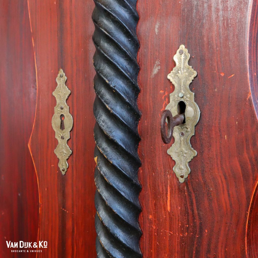Vintage houten kledingkast - Afbeelding 7