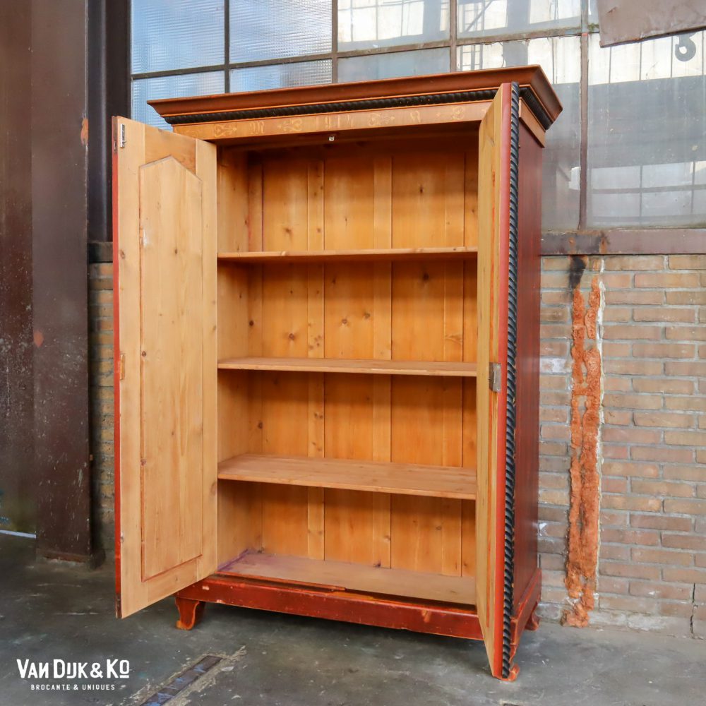 Vintage houten kledingkast - Afbeelding 3