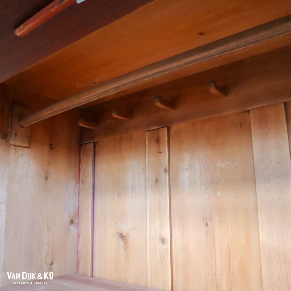 Vintage houten kledingkast - Afbeelding 9