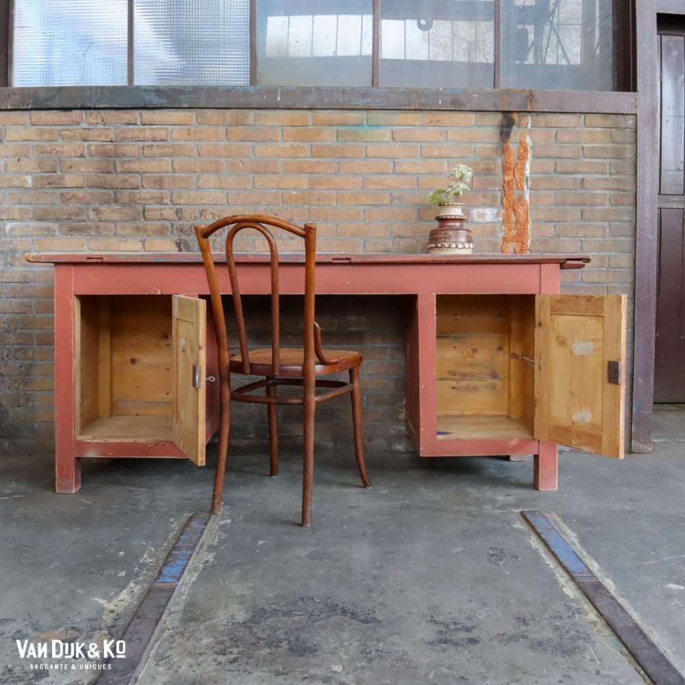 Brocante houten bureau - Afbeelding 4