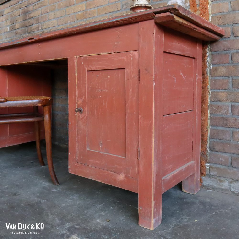 Brocante houten bureau - Afbeelding 6