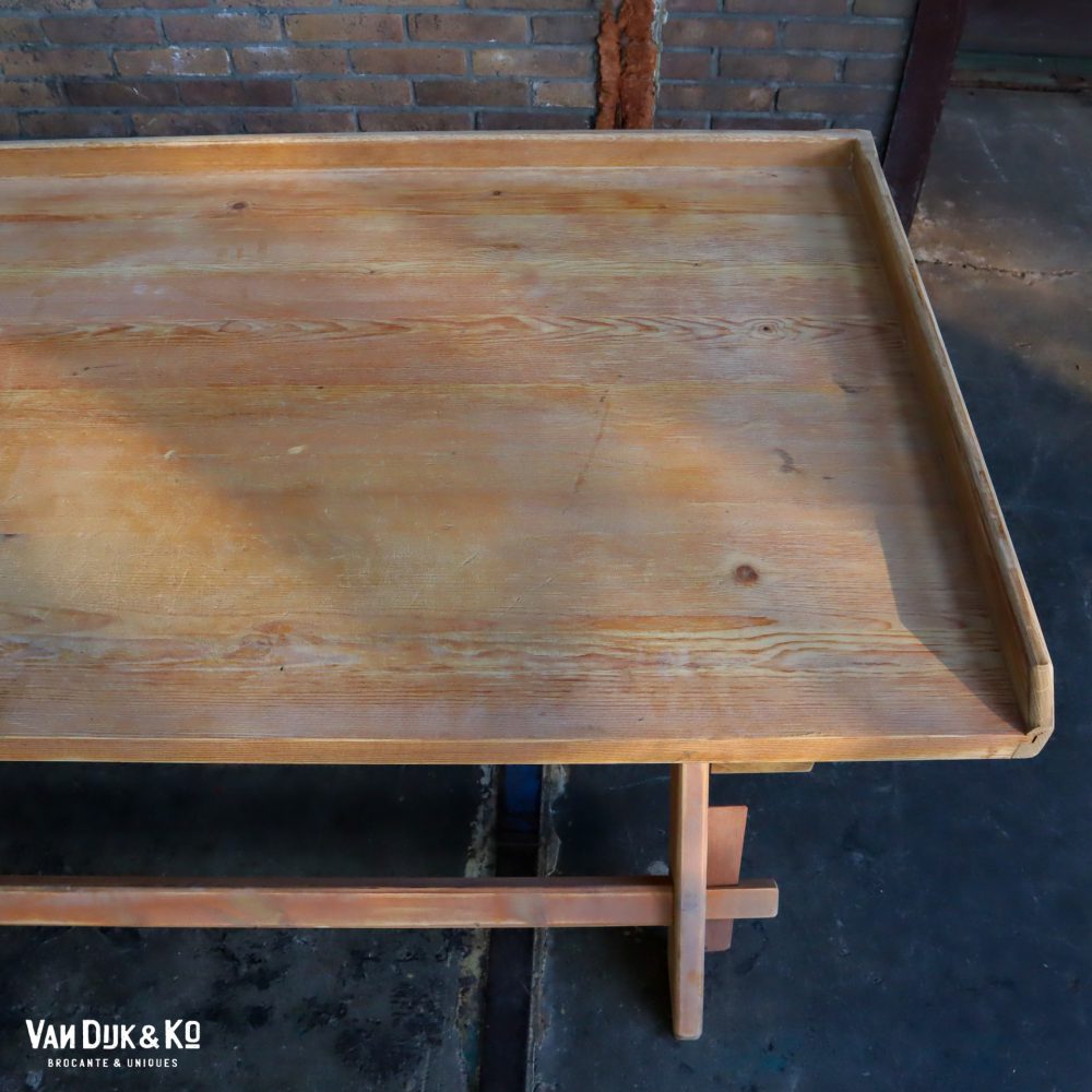 Houten kruispoot werktafel - Afbeelding 7