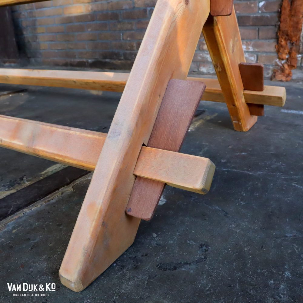 Houten kruispoot werktafel - Afbeelding 5