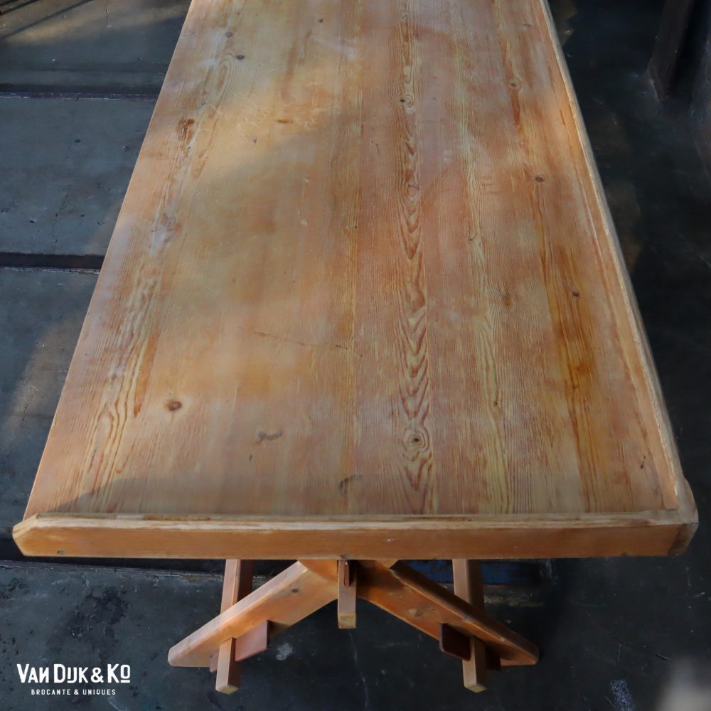 Houten kruispoot werktafel - Afbeelding 6