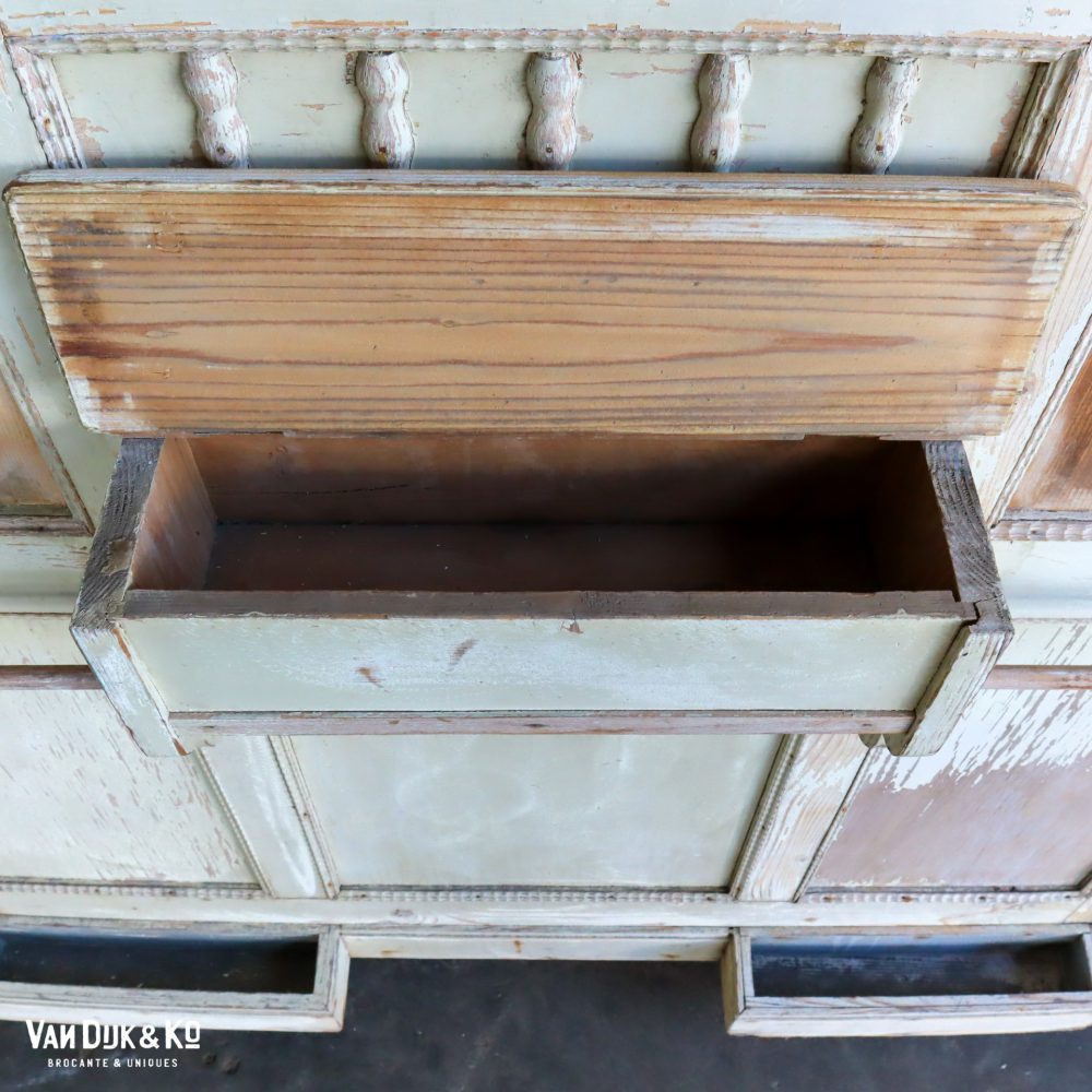 Brocante kapstokpaneel met spiegel - Afbeelding 6